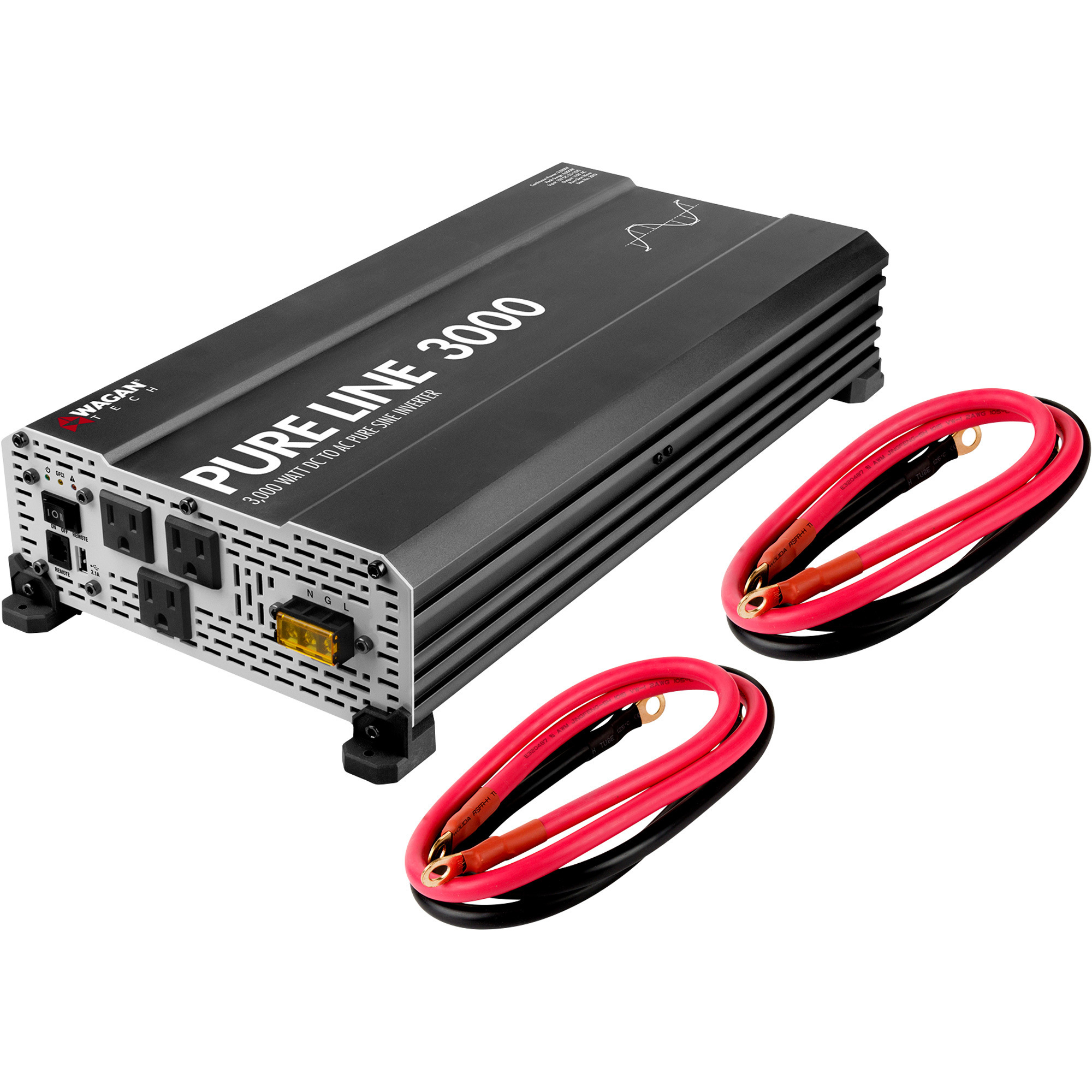 Wagan Tech Pure Sine Wave Power Inverter, 3000 Watts, 12 Volts, Model# 3810